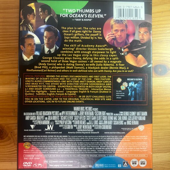 Ocean's Eleven (Full Screen Edition) DVD Used Good - $5 - Picture 2 of 3